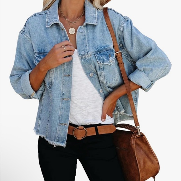 Amazon Jackets & Blazers - Women’s Distressed Light Wash Jean Jacket Amazon
